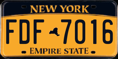 NY license plate FDF7016