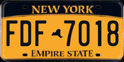 NY license plate FDF7018