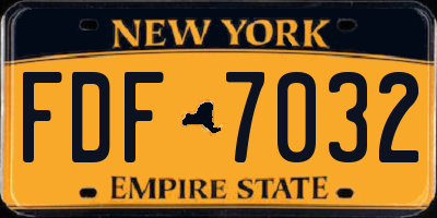 NY license plate FDF7032