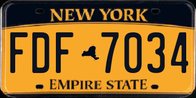 NY license plate FDF7034