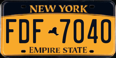 NY license plate FDF7040