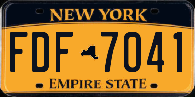 NY license plate FDF7041