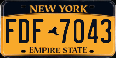 NY license plate FDF7043