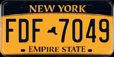 NY license plate FDF7049