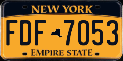 NY license plate FDF7053