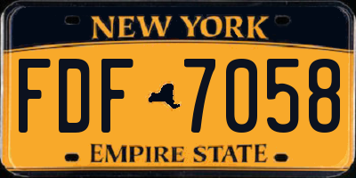 NY license plate FDF7058