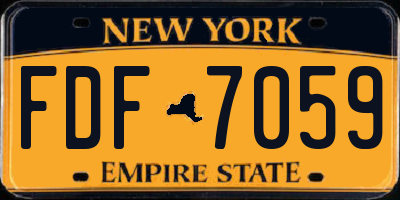 NY license plate FDF7059