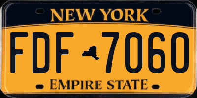 NY license plate FDF7060