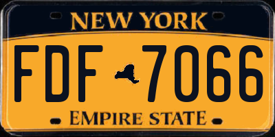 NY license plate FDF7066