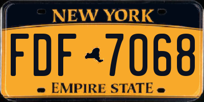NY license plate FDF7068