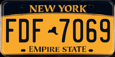 NY license plate FDF7069