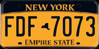 NY license plate FDF7073