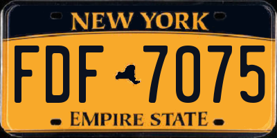 NY license plate FDF7075
