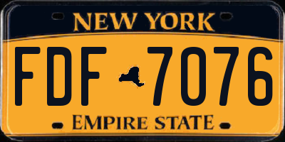NY license plate FDF7076