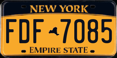 NY license plate FDF7085