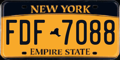 NY license plate FDF7088