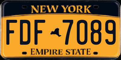 NY license plate FDF7089