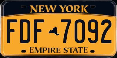 NY license plate FDF7092