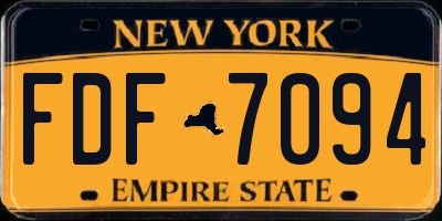 NY license plate FDF7094