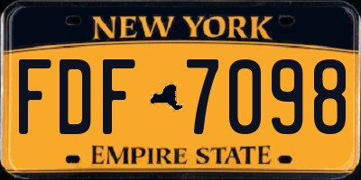 NY license plate FDF7098