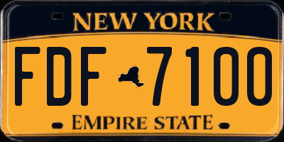 NY license plate FDF7100