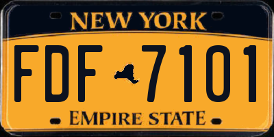 NY license plate FDF7101