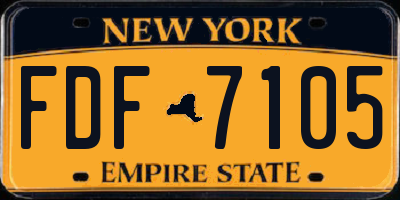 NY license plate FDF7105