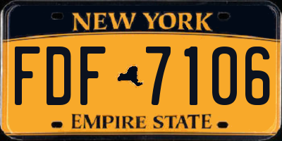 NY license plate FDF7106