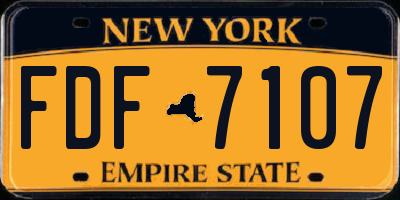NY license plate FDF7107
