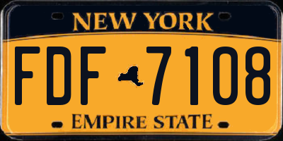 NY license plate FDF7108
