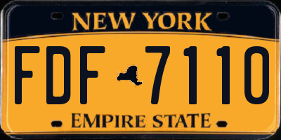 NY license plate FDF7110
