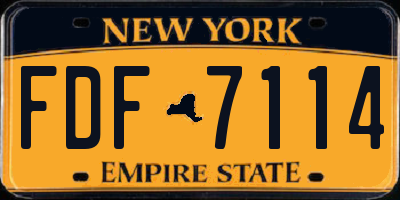 NY license plate FDF7114