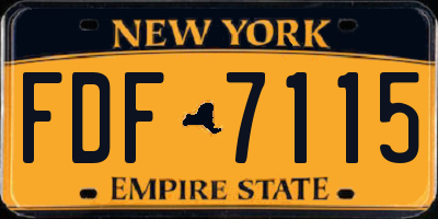 NY license plate FDF7115