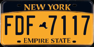 NY license plate FDF7117