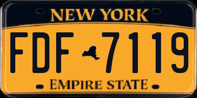 NY license plate FDF7119