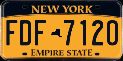 NY license plate FDF7120