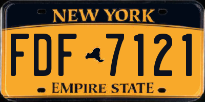 NY license plate FDF7121