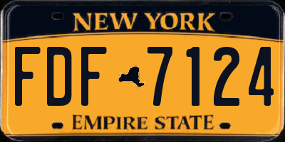 NY license plate FDF7124