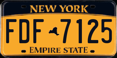 NY license plate FDF7125
