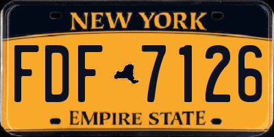 NY license plate FDF7126