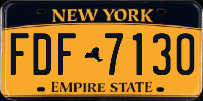 NY license plate FDF7130