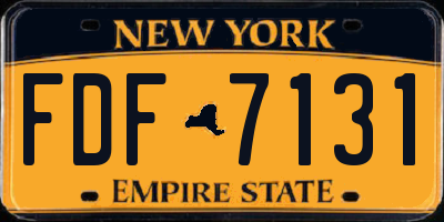 NY license plate FDF7131
