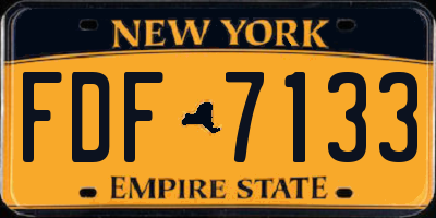 NY license plate FDF7133