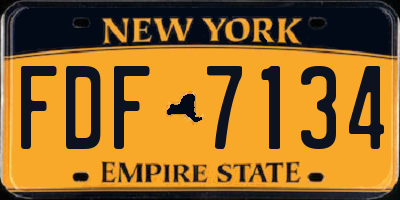 NY license plate FDF7134