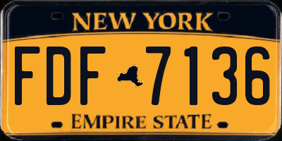 NY license plate FDF7136