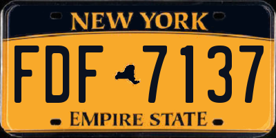 NY license plate FDF7137