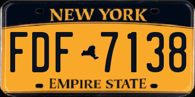 NY license plate FDF7138