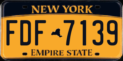 NY license plate FDF7139
