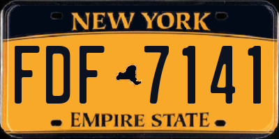 NY license plate FDF7141