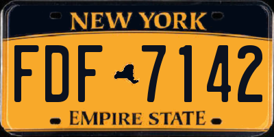NY license plate FDF7142